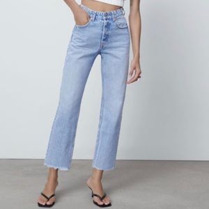 NAT Zara high rise slim fit cropped length jeans